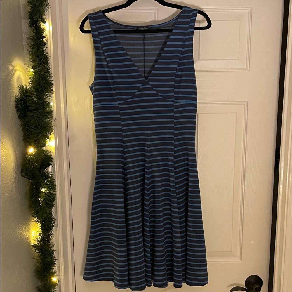 Peter Som striped blue skater dress